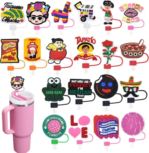 Miniatura 22 de 19 tapas de pajitas con diseño de juego para vaso Stanley de 40 oz/30 oz, tapa de pajita reutilizable de 10 mm, accesorios bonitos para la parte