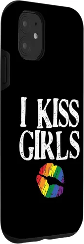Miniatura 3 de iPhone 11 I Kiss Girls Rainbow Lips Gay Lesbian Pride Flag LGBT estuche de regalo