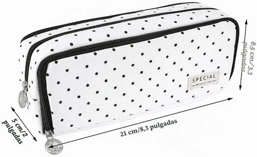 Miniatura 6 de iSuperb - Estuche grande para lápices con gran capacidad, de lona, con 3 compartimentos, bolsa para bolígrafos, bolsa de marcadores