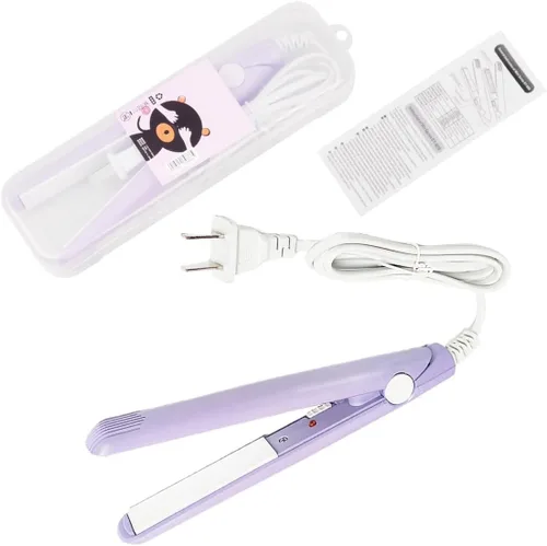 WenTigDY Alisador de pelo, rizador de pelo 2 en 1, mini alisador de pelo, rizador de calefacción de plancha de pelo, cerámica turmalina + plástico,