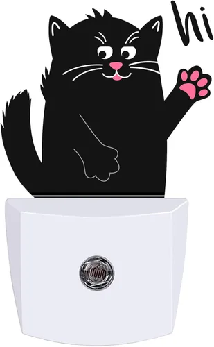 Miniatura 19 de Luz nocturna de patas de gato enchufable LED con sensor de atardecer a amanecer, lámpara de noche suave, adecuada para el hogar, dormitorio, baño