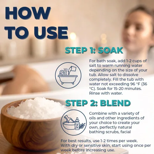 Miniatura 4 de Natural Elephant Baño de sal del mar muerto y remojo de pies para relajación y nutrición, 100% puro con aceite esencial, grano grueso medio