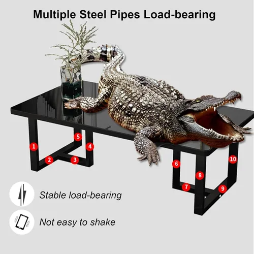 Miniatura 7 de Mesa auxiliar rectangular de mármol sintético, escritorio de vidrio templado y patas de metal, moderna mesa de té, mesa de té para sala de estar