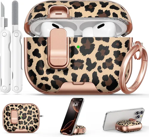Funda para AirPods Pro 2/1 (2023-2019), con bloqueo de seguridad y soporte de teléfono para AirPods Pro 2/Pro1 Generación, funda para mujer con