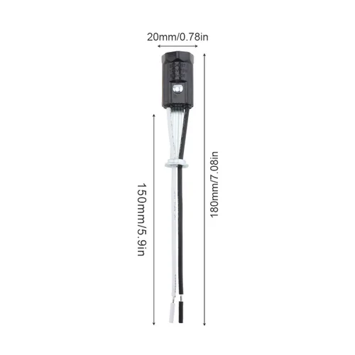 Miniatura 2 de RTNLIT Base de candelabro E12, soporte de lámpara fenólica sin llave con cable para bombilla LED incandescente E12 (paquete de 5)