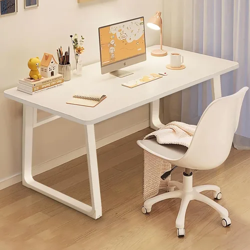 Miniatura 15 de Escritorio moderno de 31.5 pulgadas, mesa de computadora de estilo simple, escritorio de oficina industrial, color blanco