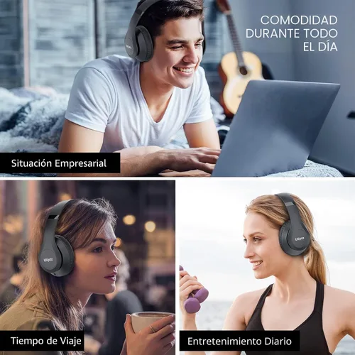 Miniatura 8 de Uliptz Auriculares Bluetooth inalámbricos, tiempo de reproducción de 65 horas, 6 modos de sonido EQ, auriculares estéreo de alta fidelidad sobre