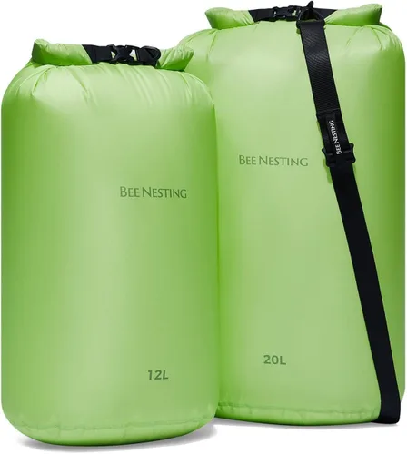 Bee Nesting Juego de bolsas secas ultraligeras para mochileros, saco seco impermeable para camping, senderismo, motocicleta, saco de cosas ligeras,