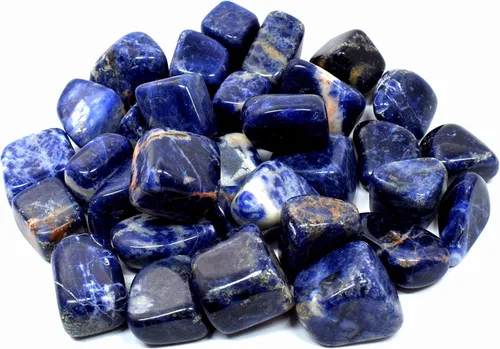 Miniatura 4 de Piedras pulidas de sodalita azul natural, piedras preciosas pulidas de cristal de cuarzo mineral Cabujones espumosos de África del Sur, 5