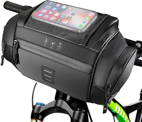 Miniatura 9 de WOTOW Bolsa para Manillar Delantero de Bicicleta - Bolsas de Canasta para Manillar de Bicicleta Grande Reflectante Impermeable Alforja