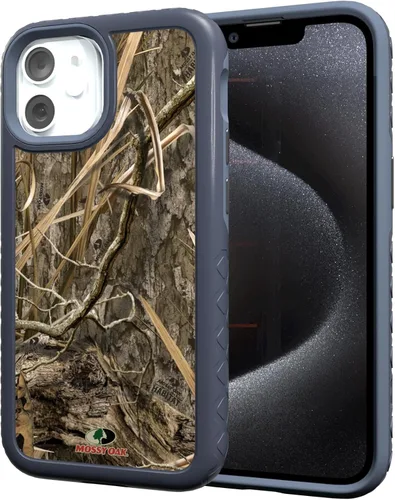 Miniatura 100 de cellhelmet Mossy Oak Agua Yellowfin Funda de doble capa en gris diseñada para iPhone 13 Mini a prueba de golpes y caídas, duradera, como se ve