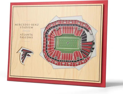 Miniatura 13 de YouTheFan Arte de pared de 5 capas con vista del estadio de la NFL