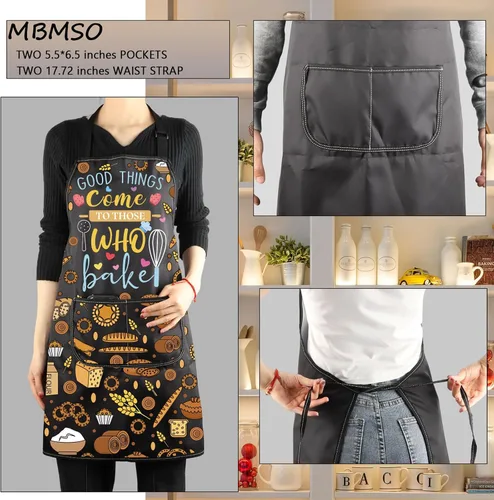 Miniatura 3 de MBMSO Delantal para hornear, el ingrediente secreto es siempre amor, delantal de panadero, regalos de horneado, regalos de cocina para amantes