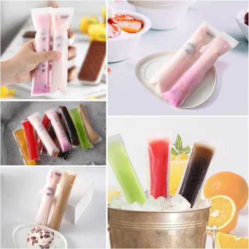 Miniatura 2 de Bolsas de moldes para paletas de hielo, desechables, para bricolaje, bolsas de molde caseras con embudo de silicona, para congelar, aperitivos