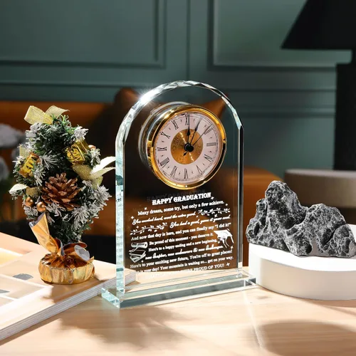 Miniatura 3 de Regalos de graduación Qianwei para él y ella - Reloj de cristal Clase de 2025 Regalos de presente para mujeres y hombres, graduados de universidad