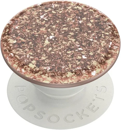 Agarre para teléfono PopSockets con soporte expandible, agarre adhesivo - Confeti de aluminio oro rosa Lámina de oro rosa
