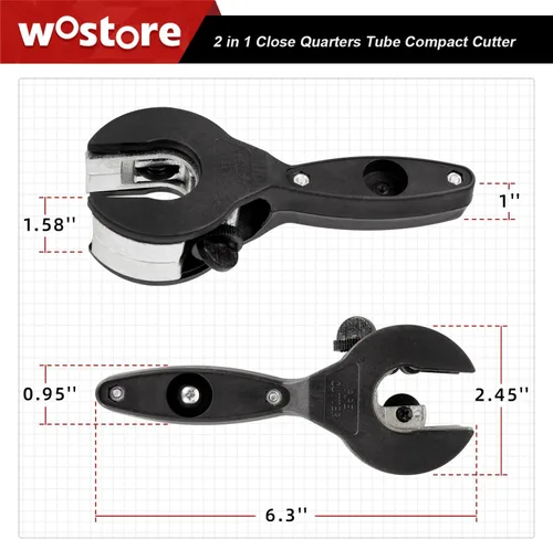 Miniatura 5 de Wostore Cortador de tubos de trinquete, 1/4"-7/8" OD (0.236-0.906 in) 2 en 1 con hoja de repuesto, agarre ergonómico para tubos de metal blando