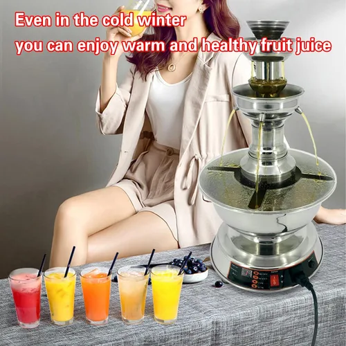 Miniatura 7 de Máquina eléctrica de fuente de vino y champán de 3 niveles, dispensador de calentador de bebidas comercial de acero inoxidable con ajuste