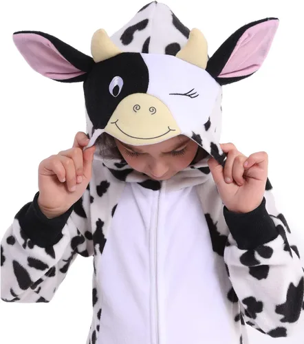 Miniatura 3 de Wizland Disfraz de animal para niños, leopardo, vaca, mono, reno, gato negro, dálmata, muñeco de nieve, mono de Papá Noel