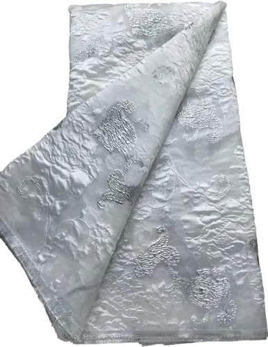 Tela de encaje africano bordado francés Brocado Jacquard tejido de encaje 5 yardas de tela de encaje dorado para costura de vestido de fiesta