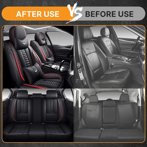 Miniatura 5 de Juego completo de fundas de asiento de automóvil de ajuste universal para BMW X3 2009-2025, juegos interiores de automóvil de piel sintética