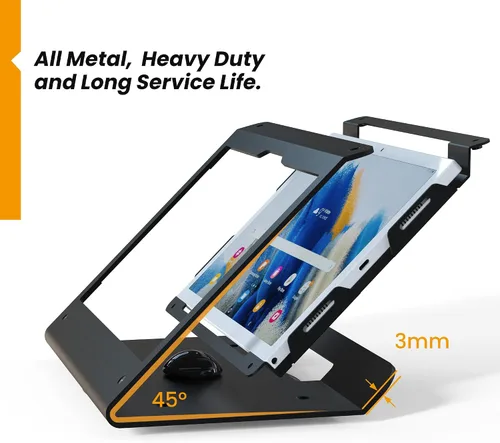 Miniatura 5 de Soporte para tableta compatible con Samsung Galaxy Tab A8 - Acero resistente con base giratoria de 360° con bloqueo de cable antirrobo BSC102BG