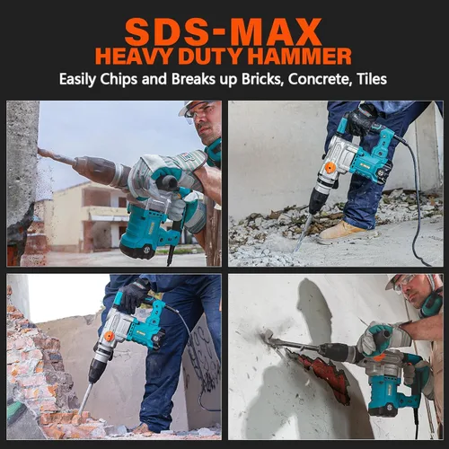 Miniatura 5 de Berserker SDS-Max - Rotomartillo de 1-9/16" de servicio pesado con control de vibración, embrague de seguridad, 13 amperios, 3 funciones