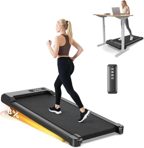 Walking Pad Treadmill with Handle Bar,Walking Pad with Incline 8%,2.5HP Quiet Under Desk 320 lbs 2 in 1Treadmills for Home Office,Compact Foldable