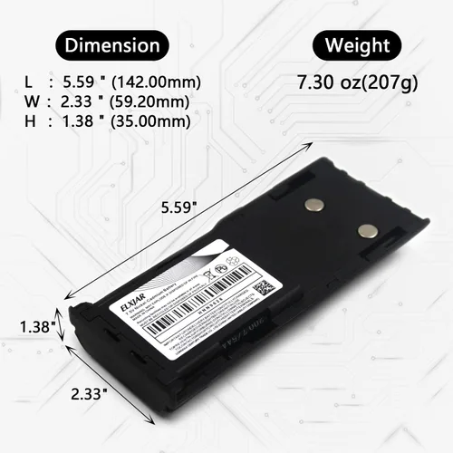 Miniatura 2 de Paquete de 2 baterías de repuesto de 7.5 V 1800 mAh para Motorola GP300, GTX800, PTX600, PRO3150, CP450, P080, MTX638, LTS2000, LCS2000, GP88S