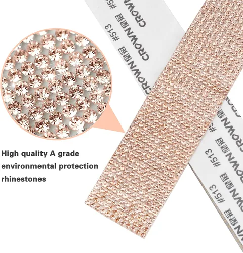Miniatura 3 de 4 rollos de cinta autoadhesiva con diamantes de imitación, cinta de diamantes bling con pegatinas de 2 mm para manualidades, bodas, cumpleaños