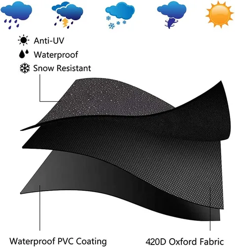 Miniatura 2 de HOXSURY Cubierta para calentador de patio, impermeable, 89 pulgadas, 420D, Oxford, resistente a la intemperie, protector de calentador de jardín al