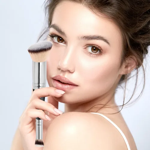 Miniatura 2 de Daubigny Brochas de maquillaje de doble punta, cepillo corrector perfecto para cualquier aspecto, cepillo de lujo premium redondeado cónico