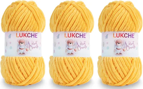 Miniatura 20 de Hilado de chenilla de terciopelo para amigurumi y punto de crochet súper voluminoso 100 gr (69,0 m) (Grosor del hilo 8 mm) (Verde espárrago) 1