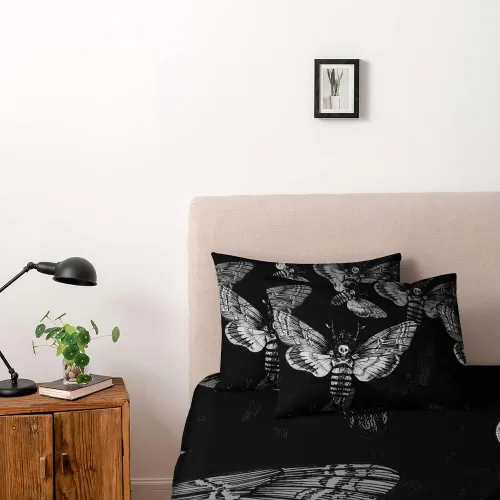 Miniatura 3 de Juego de funda de edredón con diseño de calavera de la muerte de Holiyjog, tamaño queen, juego de ropa de cama gótica, funda de edredón con diseño