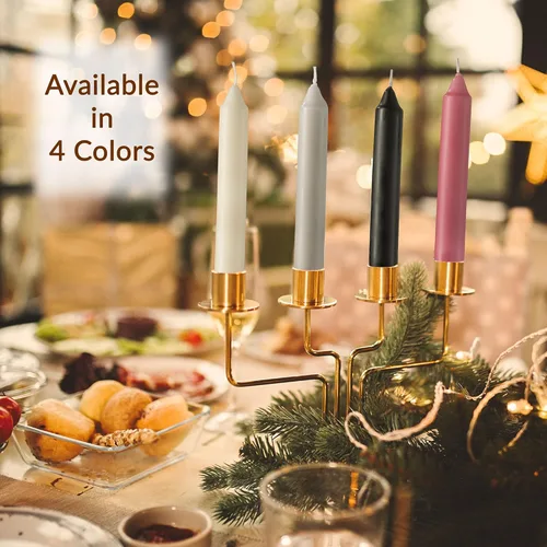 Miniatura 7 de Candelabros rectos negros – Paquete de 8 velas negras recubiertas de 6 pulgadas – Velas sin perfume de 5 horas de duración para Halloween