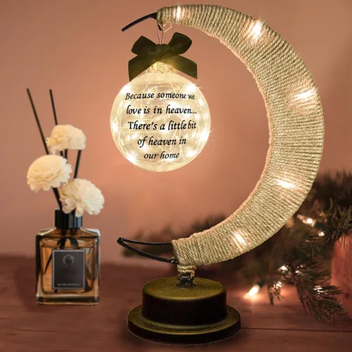 Miniatura 10 de Linterna de simpatía - Recuerdo de luna por la pérdida de un ser querido; regalo de duelo en honor a la madre, padre - Condolencias funerarias