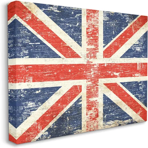 Miniatura 2 de Stupell Industries Peter Horjus - Lienzo decorativo para pared, diseño rústico de bandera del Reino Unido