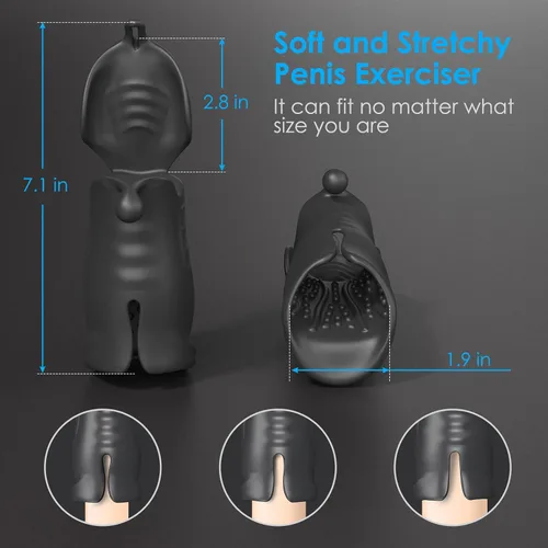 Miniatura 6 de Masturbador automático masculino, juguete de doble motor vibrador, ejercitador de pene con 10 modos de vibración para testículos, glanes