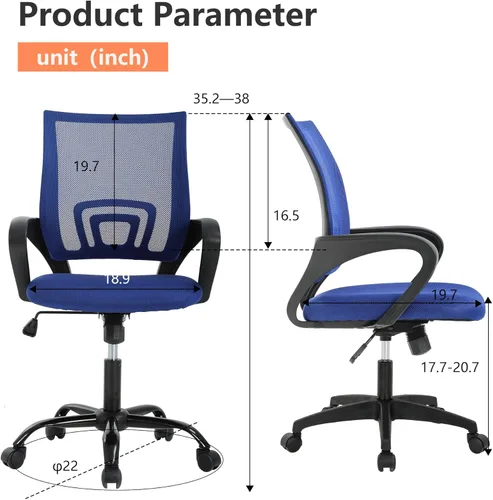 Miniatura 3 de PayLessHere Silla de oficina en casa, silla de escritorio para computadora, silla ergonómica ajustable, soporte lumbar, reposabrazos ejecutiva