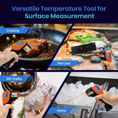 Miniatura 2 de Etekcity Termómetro infrarrojo láser pistola de temperatura 1080, -58°F ~ 1130°F para carne, comida, dulces, pizza, horno, pistola de calor