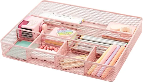 Miniatura 18 de Annova Organizador de Cajones de Escritorio para Organización de Oficina - Malla Metálica - Bandeja de Almacenamiento con Separadores