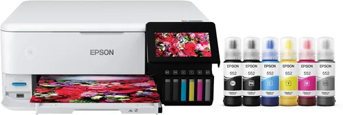 Miniatura 2 de Epson EcoTank Photo ET-8500 Impresora inalámbrica a color todo en uno Supertank, blanco, papel fotográfico grande y de alta calidad brillante