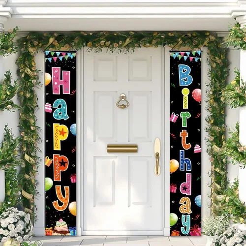Miniatura 2 de Cartel de decoración de cumpleaños, letrero de puerta de feliz cumpleaños para hombres, mujeres, niños y niñas, ideal para decoración de cumpleaños
