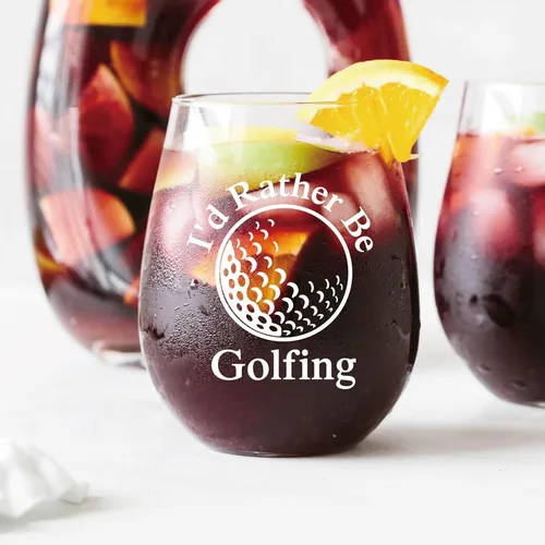 Miniatura 3 de AGMDESIGN I'd Rather Be Golf - Divertida copa de vino con caja de regalo, accesorios de golf para hombres y mujeres, regalos de Navidad, cumpleaños
