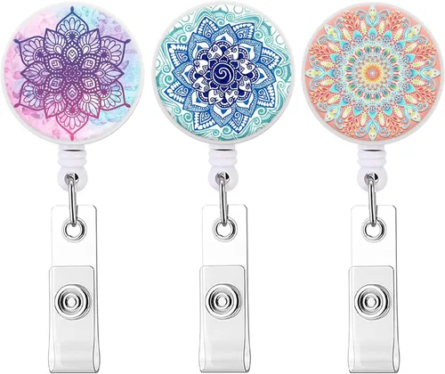 Miniatura 8 de Carrete retráctil para credenciales de enfermera, lindo nombre, carretes decorativos para tarjetas de identificación con clip en soportes