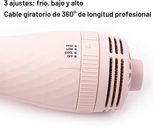 Miniatura 4 de L'ANGE HAIR - Cepillo secadora de aire caliente Le Volume 2 en 1 de titanio para todo tipo de cabello, de 60 mm con barril ovalado, para obtener