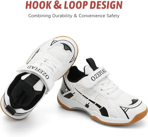 Miniatura 6 de Tenis de raqueta para niños y niñas, zapatos de bádminton adecuados para todas las canchas, tenis de squash, fuerte apoyo y absorción de impactos