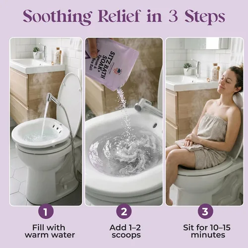Miniatura 3 de Aromasong Sitz Bath - Remoja posparto - Fabricado en los Estados Unidos con sal del mar muerto y sales de Epsom - Ingredientes calmantes y calmantes