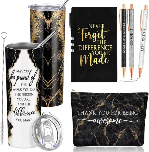 Domensi Juego de 6 Piezas de Regalo de Agradecimiento para Empleadas Mujeres Regalo de Navidad de Agradecimiento May You Be Proud Vaso Térmico de 20