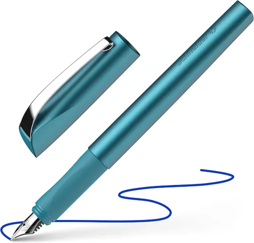 Miniatura 9 de Schneider 168623 Pluma estilográfica Ceod Shiny (usuarios diestros y zurdos, punta media, incluye cartucho de tinta azul rey) azul